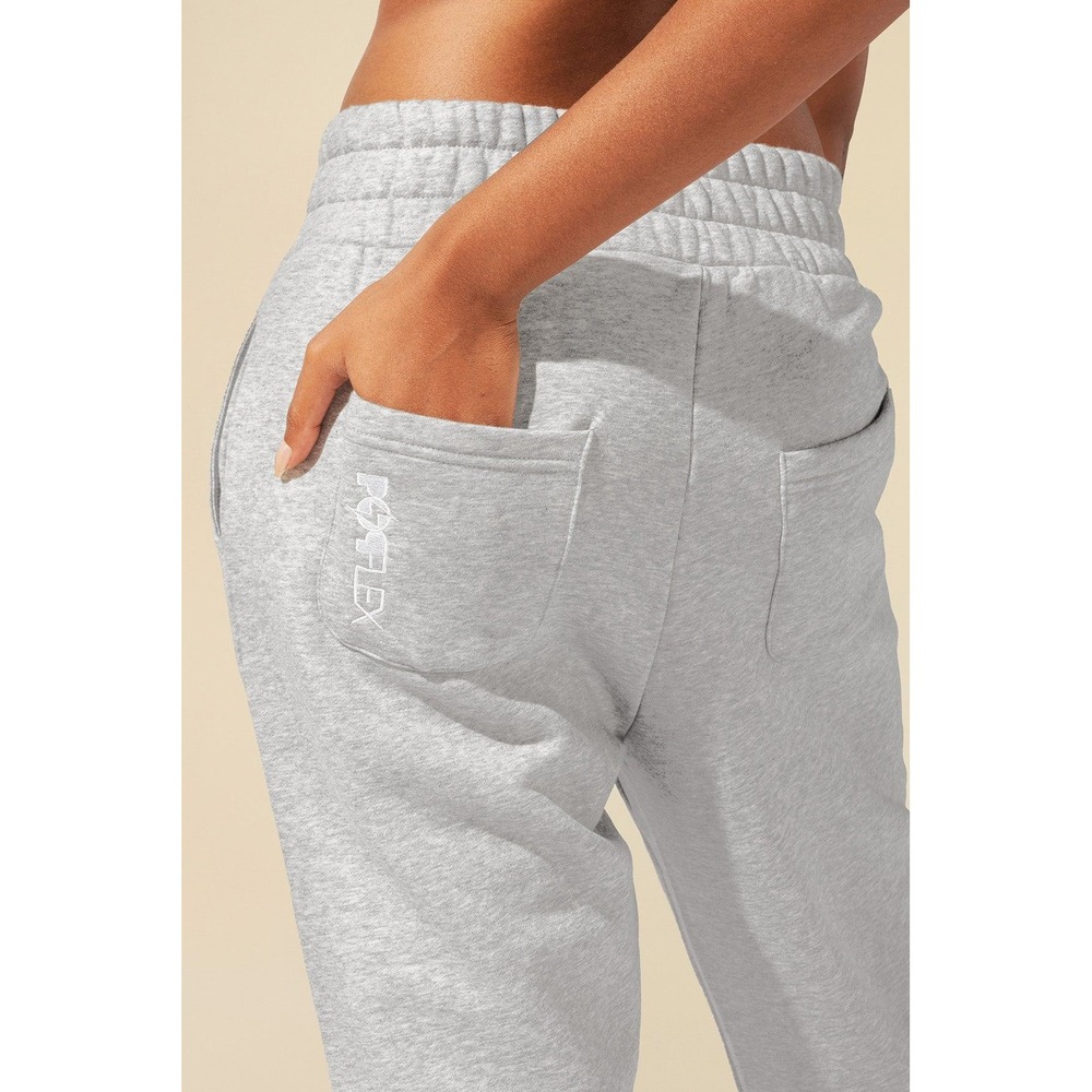 POPFLEX Cloud 9 Sweatpants Heather Grey High Waisted Joggers Small Stunning
